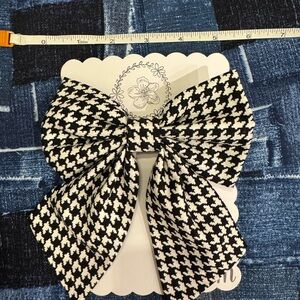Uniquely Handmade Black and White Sailor Bow houndstooth